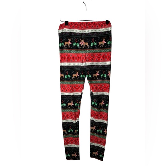 SO Women’s Christmas Reindeer & Ornament Fair Isle Leggings Size Small - Picture 4 of 6